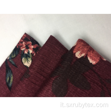 Tessuto a maglia in cotone con stampa crepe trippa